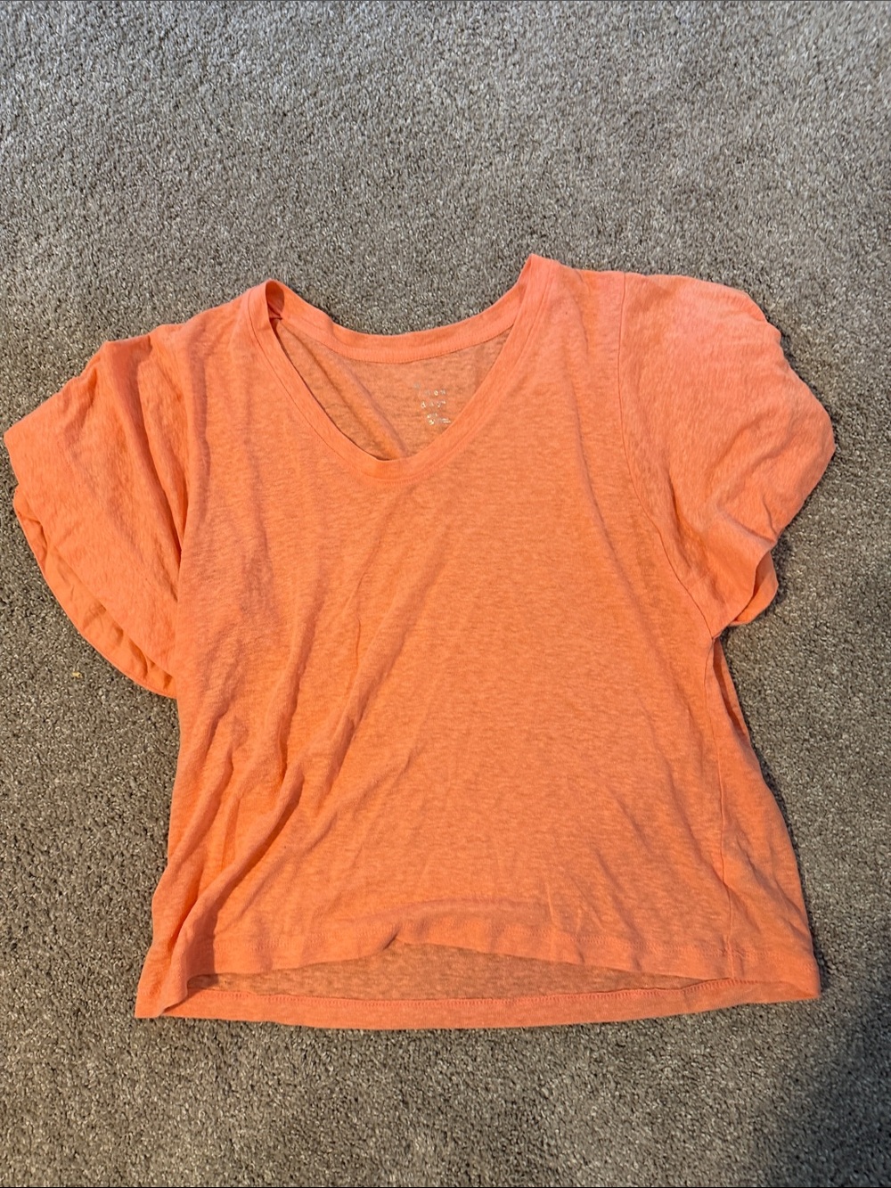 a new day Peach-Orange V-Neck Short Sleeve Tee